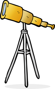 bir insan tarafından çizilmiş bir teleskop.