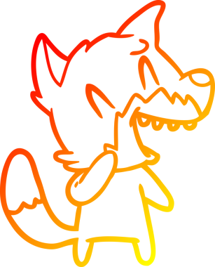 Bir insan tarafından çizilmiş gülen tilki çizgi filmi.