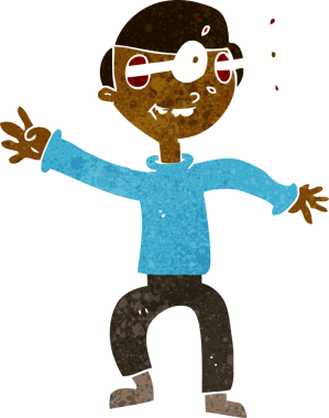 çizgi film bir insan tarafından çizilmiş hayret verici çocuk.