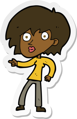 Bir insan tarafından çizilmiş bir karikatür çıkartması.