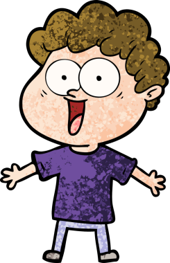 Bir insan tarafından çizilmiş mutlu bir adam.