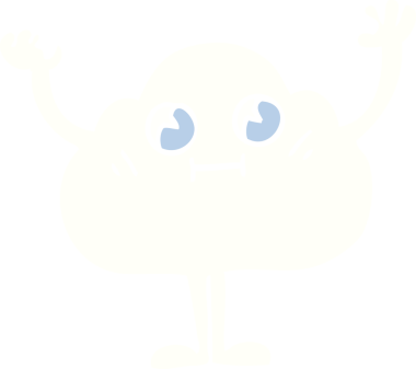 Bir insan tarafından çizilmiş mutlu karikatür bulutu