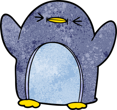 bir insan tarafından çizilmiş penguen çizgi filmi