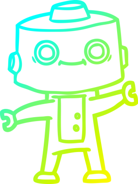 Bir insan tarafından çizilmiş soğuk gradyan robot çizimi