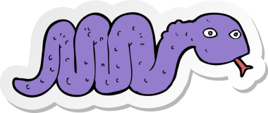 Bir insan tarafından çizilmiş komik çizgi film yılanının çıkartması.