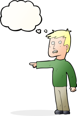 Bir insan tarafından çizilmiş düşünce baloncuğu olan bir adam.