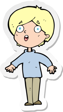 Bir insan tarafından çizilmiş bir karikatür çıkartması.