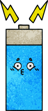 Bir insanın çizdiği pilin retro grunge desen karikatürü