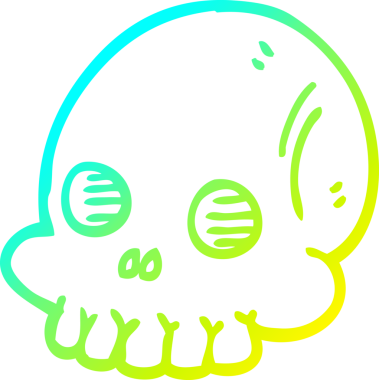 Bir insan tarafından çizilen cadılar bayramı kafatası karikatürü.