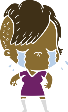 Bir insan tarafından çizilmiş düz renkli karikatür.