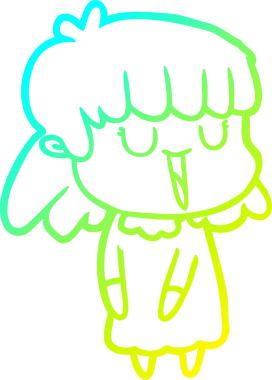 Bir insan tarafından çizilmiş bir karikatür kadın çizimi.