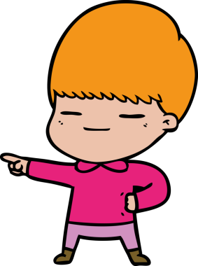 Bir insan tarafından çizilmiş kendini beğenmiş bir çocuk.