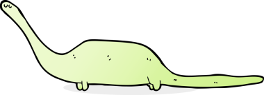 Bir insan tarafından çizilmiş karikatür dinozor.