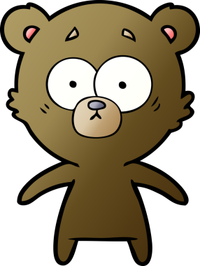 Bir insan tarafından çizilmiş endişeli ayı karikatürü.