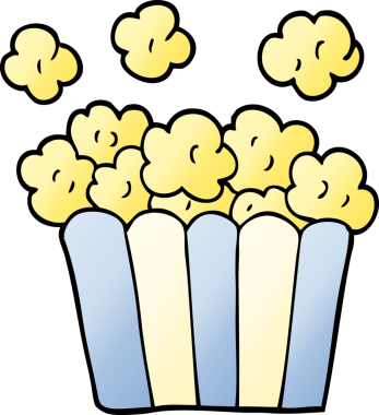 Bir insan tarafından çizilmiş karikatür patlamış mısır.