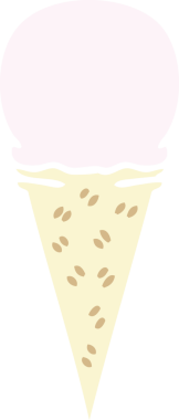 Bir insan tarafından çizilmiş garip bir çizgi film çilekli dondurma külahı.