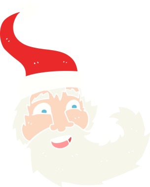 Noel Baba 'nın bir insan tarafından çizilmiş düz renk çizimi