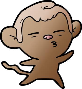 bir insan tarafından çizilmiş şüpheli maymun çizgi filmi