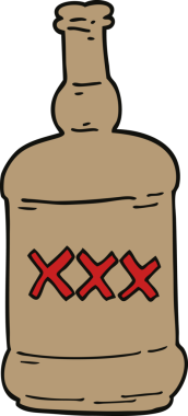 Bir insan tarafından çizilmiş karalama ruhları şişesi.