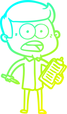 Bir insan tarafından çizilen bir karikatürün soğuk gradyan çizimi.