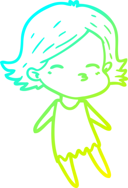 Bir insan tarafından çizilmiş bir karikatür kadın çizimi.