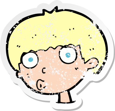 İnsan tarafından çizilmiş bir karikatürün gerilimli yapıştırması.