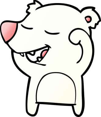 Bir insan tarafından çizilmiş mutlu kutup ayısı karikatürü