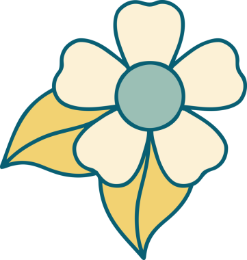 Bir insan tarafından çizilmiş bir çiçeğin ikonik dövme şekli