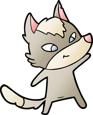 Bir insan tarafından çizilmiş dost canlısı bir kurt.