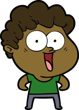 Bir insan tarafından çizilmiş mutlu bir adam.