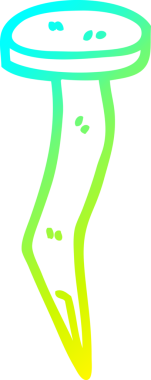 Bir insanın çizdiği demir çivinin soğuk gradyan çizgisi