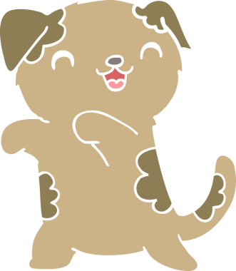 Bir insan tarafından çizilmiş şirin düz renkli karikatür.