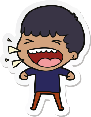 Bir insan tarafından çizilmiş bir karikatür çıkartması.