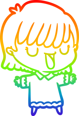 gökkuşağı gradyan çizimi bir insan tarafından çizilmiş bir karikatür kadın