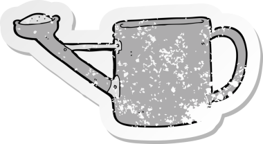 Bir insan tarafından çizilmiş sulama kutusunun gerilimli yapıştırması.