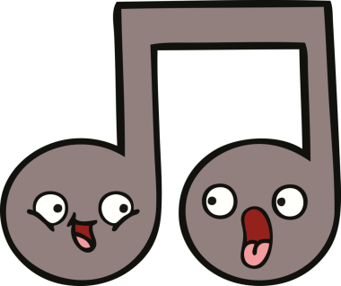 Bir insan tarafından çizilmiş güzel bir nota karikatürü.