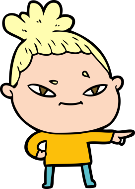 Bir insan tarafından çizilmiş karikatür kadın.