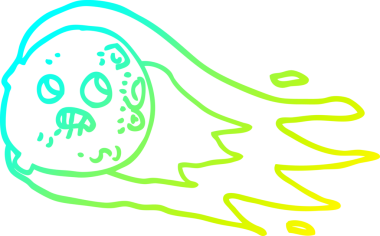 Bir insan tarafından çizilen endişeli kuyruklu yıldızın soğuk gradyan çizimi