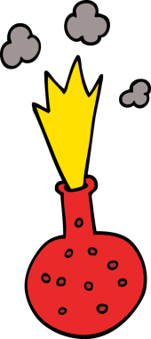 Bir insan tarafından çizilmiş patlayıcı bir kimyasalın karalaması.