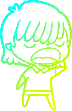 Bir insan tarafından yüksek sesle çizilmiş bir karikatür kadın çizimi.