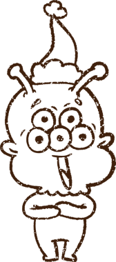 Bir insan tarafından çizilen Noel Uzaylı Kömürü