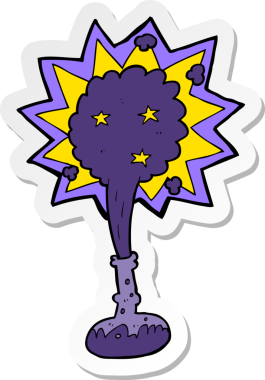 Bir insan tarafından çizilmiş karikatür iksiri çıkartması.