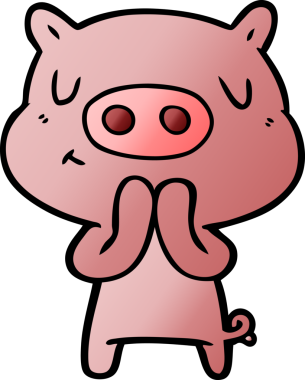 Bir insan tarafından çizilmiş çizgi film içerikli domuz.