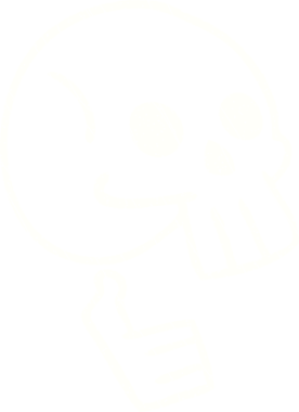 Ürkütücü Kafatası Tebeşiri Bir insan tarafından çizilmiş