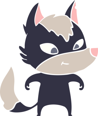 Bir insan tarafından çizilmiş düz renkli çizgi film kurdu.