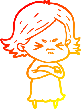 Bir insan tarafından çizilmiş kızgın bir karikatür çizimi.