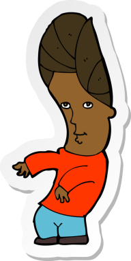 Bir insan tarafından çizilmiş tasasız bir karikatürcünün çıkartması.