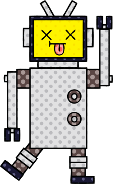 bir insan tarafından çizilmiş bir robotun çizgi roman tarzı