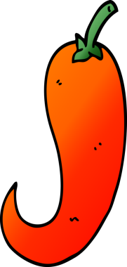 Bir insan tarafından çizilmiş kırmızı acı biber.