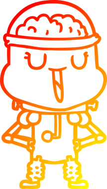 Bir insan tarafından çizilmiş mutlu bir çizgi robot çizimi